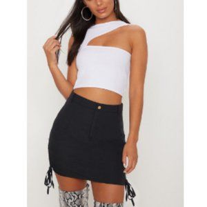 White Cut Out Sleeveless Crop Top